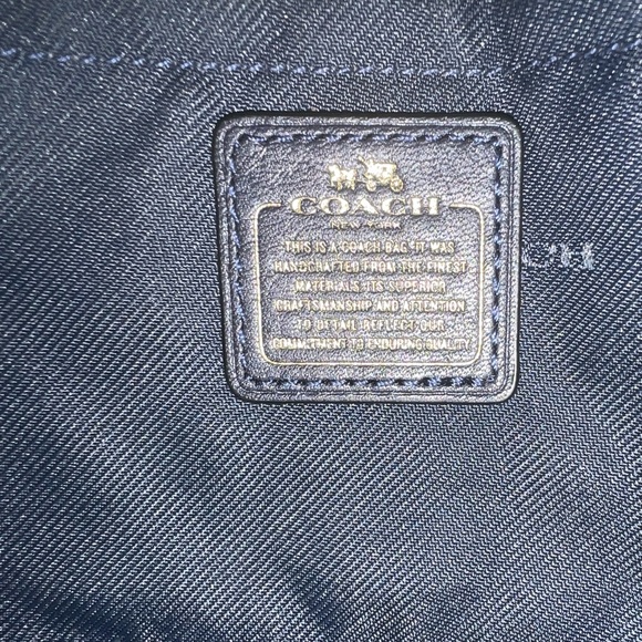 EUC Coach Two Tone Blue Python Embossed Leather Crossbody - Picture 6 of 7